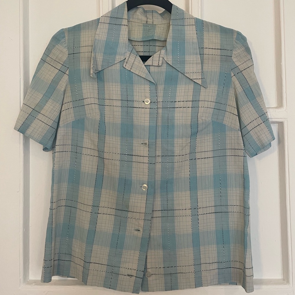 Vintage Plaid Camp Collar Shirt
